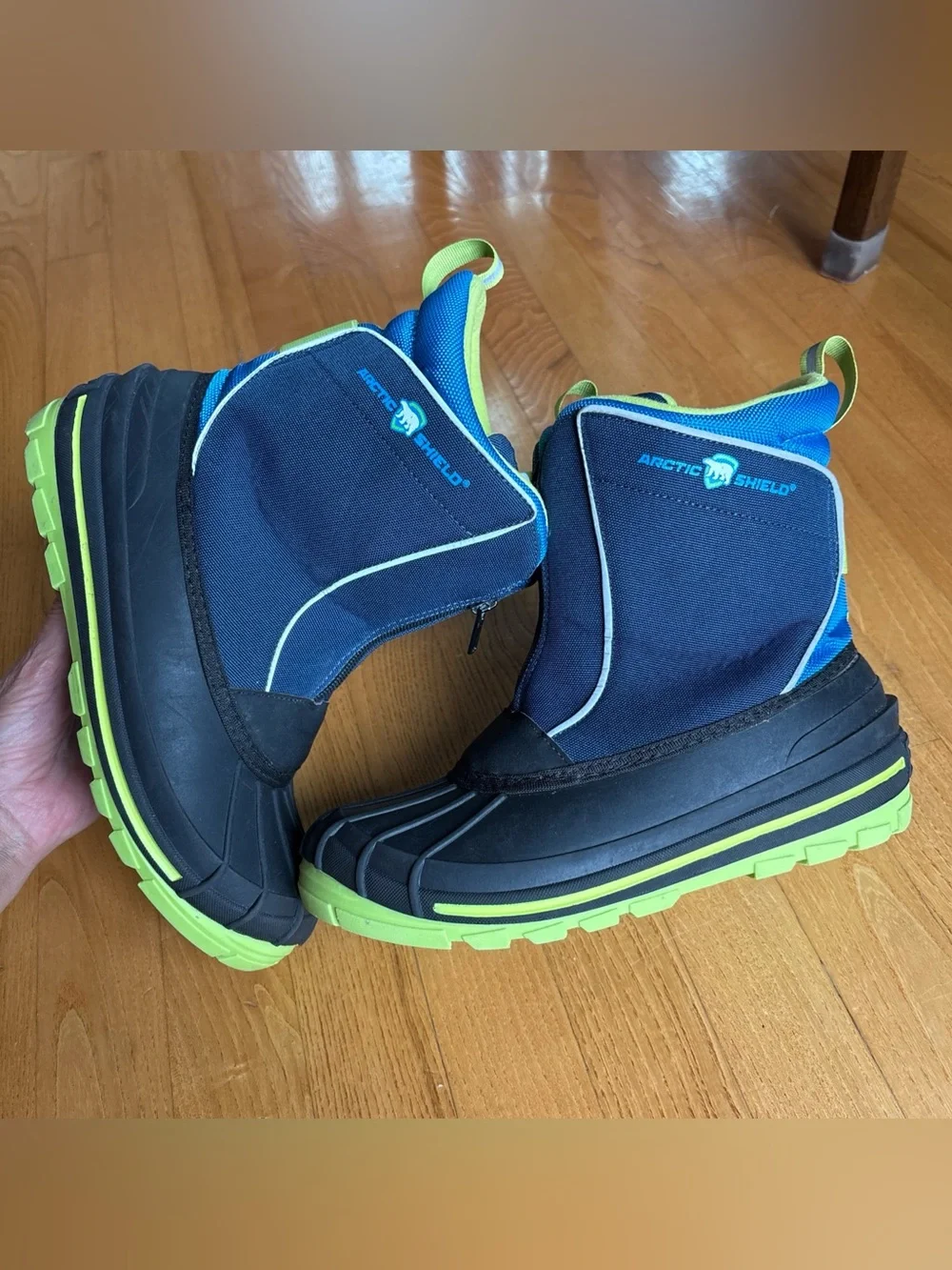Arctic Shield Waterproof Snow Boots Insulated Blue Green Winter Youth Boys Sz 6